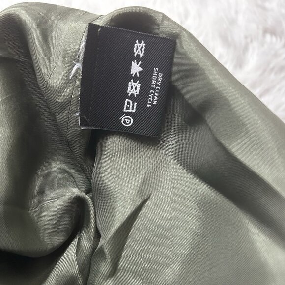 Carlisle Green Pleated Skirt Chevron Silk Wool 10 Forest Festival Boho Colorful - Picture 9 of 10